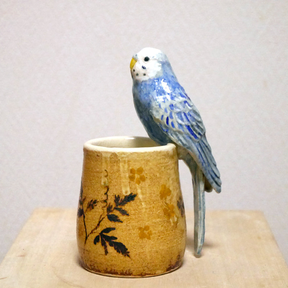 虎皮鸚鵡花瓶（陶瓷鳥製品） 第6張的照片