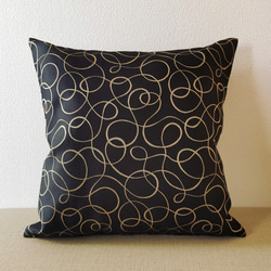 再入荷] ヴィンテージ風 ブラック 合皮レザー クッションカバー 45×45