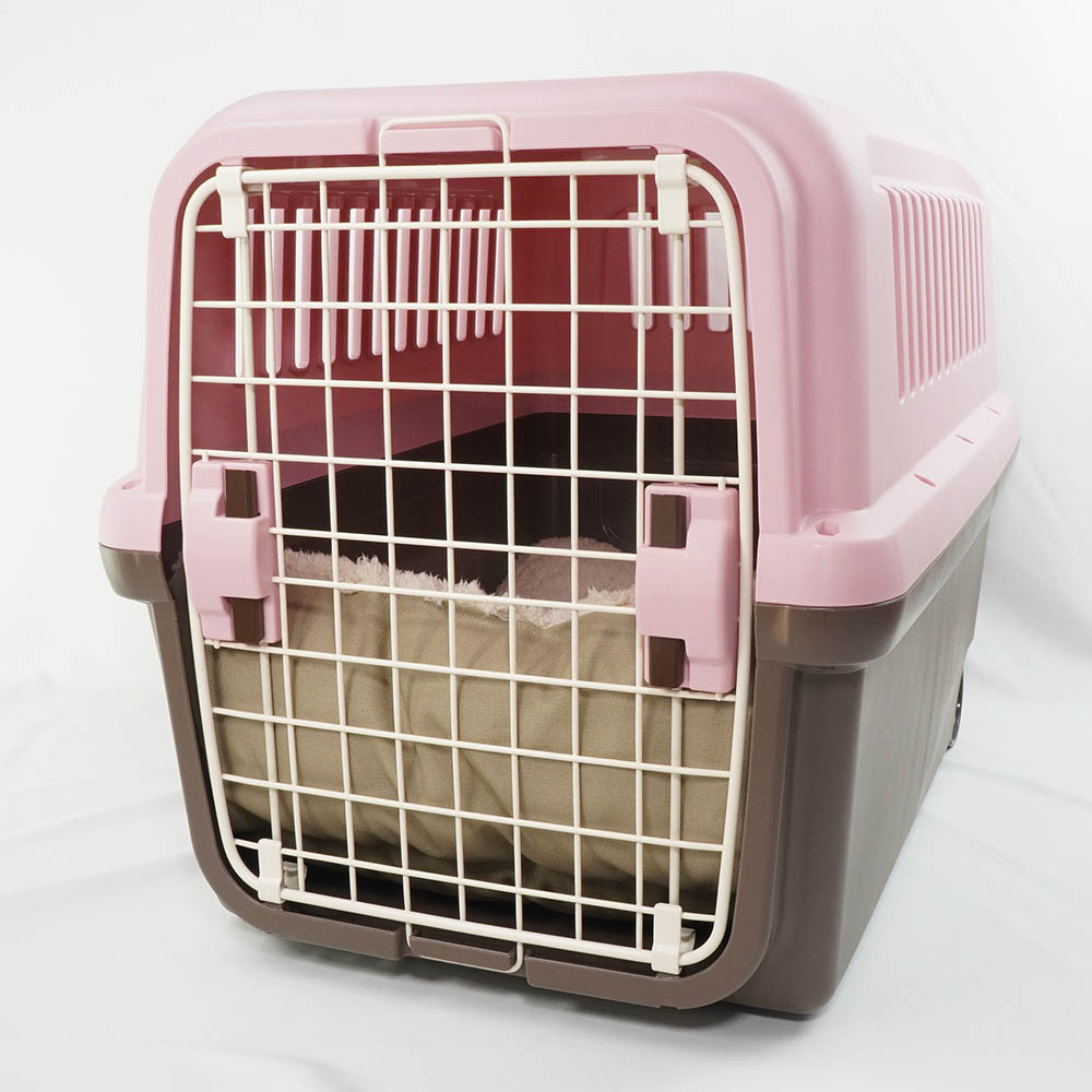 【送料*無料】あごのせ縁無しクッション/クレートクッション カミカミ大好きちゃん用８号帆布生地モカファー Lサイズ