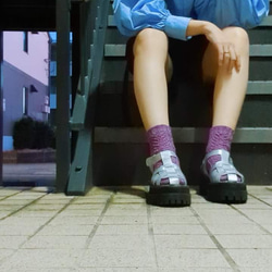 【受注製作】手編みの靴下amishita  春夏用  レディース 5枚目の画像