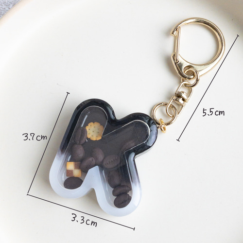 イニシャルシャカシャカキーホルダー（ダーク）［フェイク