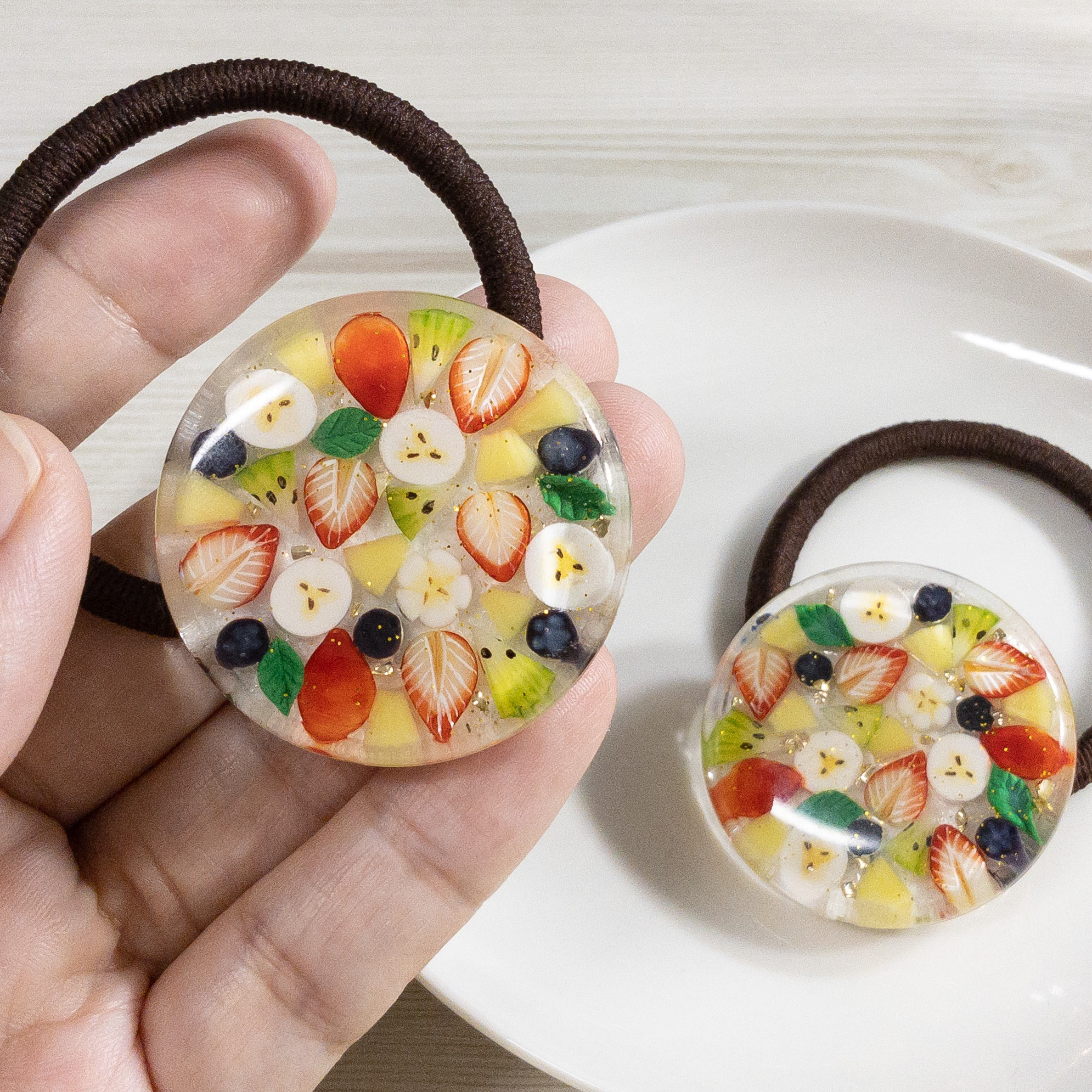 10・ハンドメイド☆ヘアゴム　スイーツ柄 10・ハンドメイド☆ヘアゴム スイーツ柄