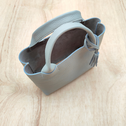 姫路レザー】手縫いのミニトートバッグ（コンパクト/シンプル/メンズ