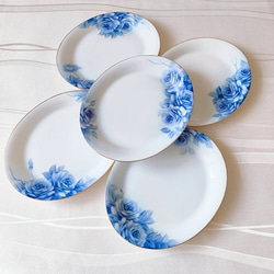 手描きの食器 ケーキ皿 レース模様 透かし皿 / バラ 中皿 Atelier Tomo