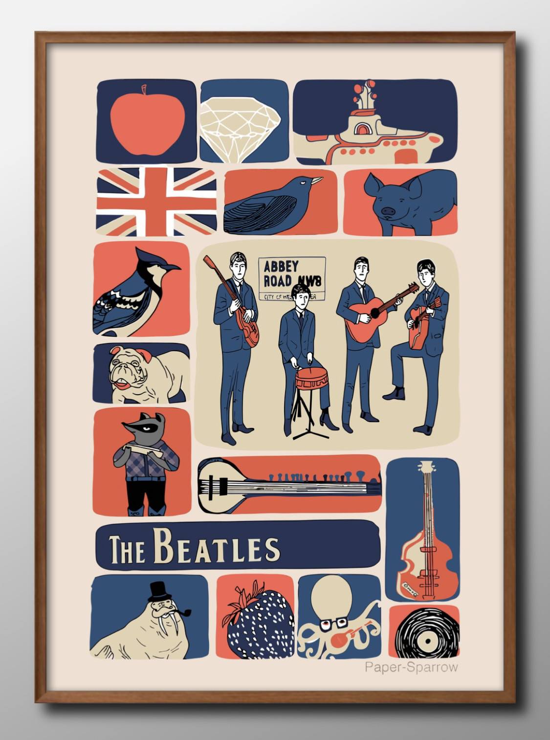 14331□アートポスター 絵画 A3サイズ『ビートルズ Beatles
