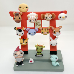 訳あり☆3500円十二支たちの鳥居 毎年飾れる 2024 こねこね ミニチュア