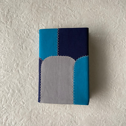 帆布 ブックカバー単行本サイズ、ブルー系色 3枚目の画像