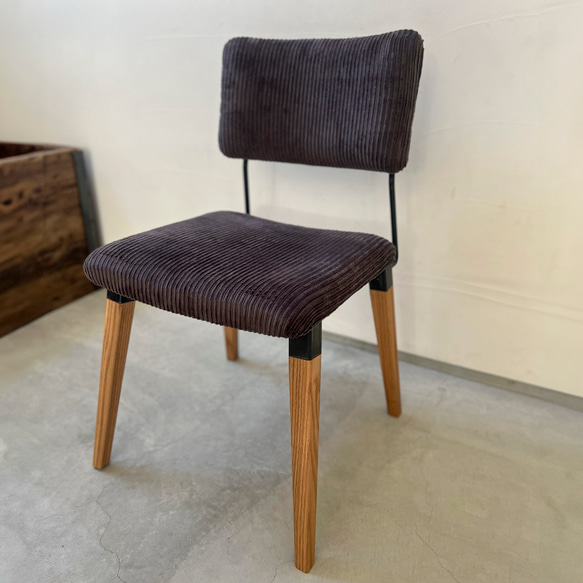 ＼送料無料／[U.S Chair]ダイニングチェア ワークチェア コーデュロイ 帆布 無垢材 勉強椅子 -73_c- 3枚目の画像