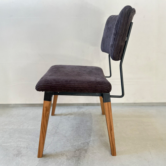 ＼送料無料／[U.S Chair]ダイニングチェア ワークチェア コーデュロイ 帆布 無垢材 勉強椅子 -73_c- 4枚目の画像