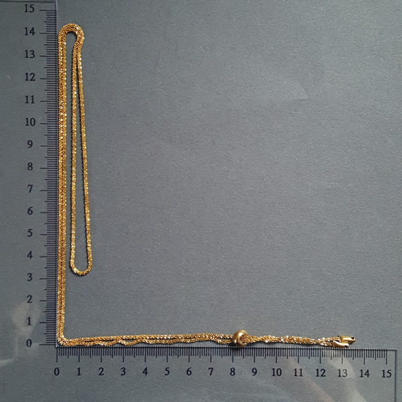 [1pcs] オール ステンレス製 キラキラスクリュー スライド ロング ネックレス ゴールド 金属アレルギー対応 6枚目の画像