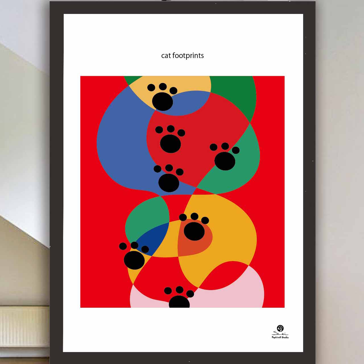 アートなネコの足跡　イラスト　ポスター　A4 A3 A2 A1　アートポスター　アート/sei/新着順検索　2253