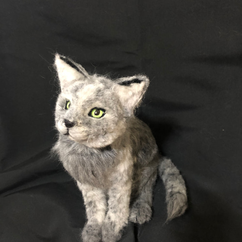 羊毛フェルト ロシアンブルー 猫 うちの子 オーダー 羊毛フェルト