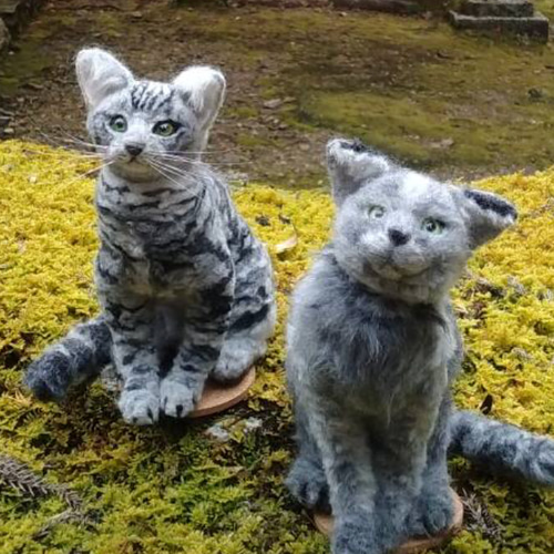 羊毛フェルト　猫　オーダー　【ウタページ】75 うたげさん🐈 ＊ オーダー猫さん・No.72 凛々しいお顔立ちの
