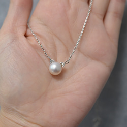 【１点物】天然アコヤ真珠 猫パールネックレス Silver925 3枚目の画像