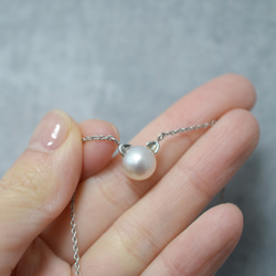 【１点物】天然アコヤ真珠 猫パールネックレス Silver925 5枚目の画像
