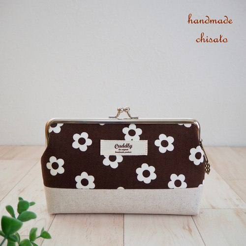 新作! 少し大きなサイズ * 小さなモロッカン柄が可愛い がま口ポーチ  