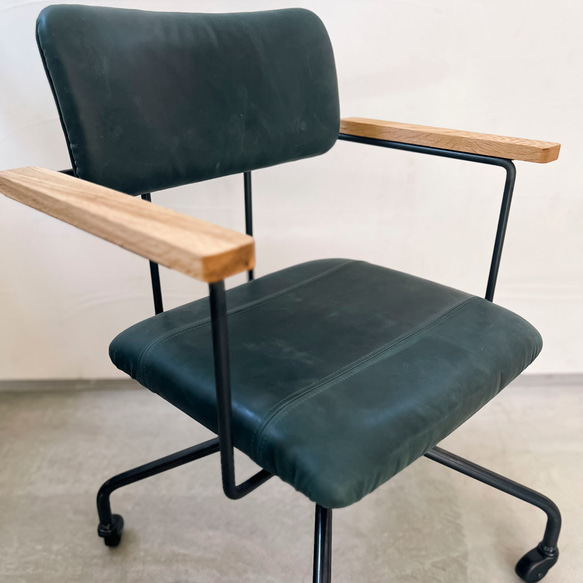 ＼送料無料／[Desk Work Arm Chair]ダイニングレザーチェア ヴィンテージ 書斎 勉強椅子 -47_l- 13枚目の画像