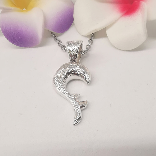 ハワイアンジュエリー ドルフィン ハート ペアネックレス シルバー925