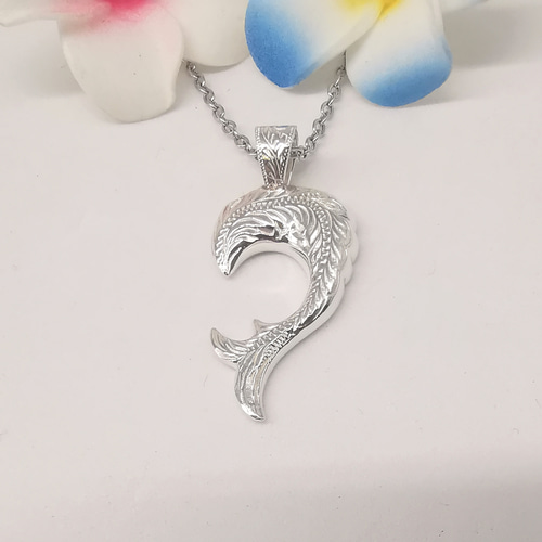 ハワイアンジュエリー ドルフィン ハート ペアネックレス シルバー925  