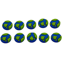 デコパーツ アクリルパーツ ヘルメット 地球 丸 キュート 緑 白  5個 ハンドメイド  手芸 材料 pt-2295b 6枚目の画像