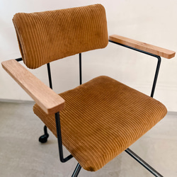 ＼送料無料／[Desk Work Arm Chair]帆布 コーデュロイ ダイニングチェア 勉強椅子 -47_c- 11枚目の画像