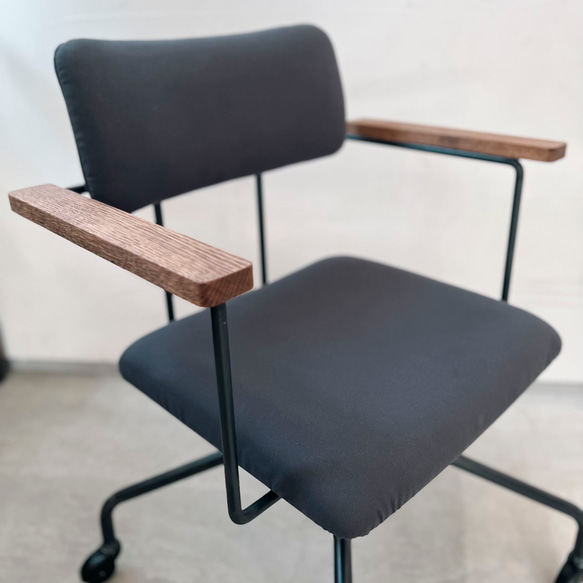 ＼送料無料／[Desk Work Arm Chair]帆布 コーデュロイ ダイニングチェア 勉強椅子 -47_c- 5枚目の画像