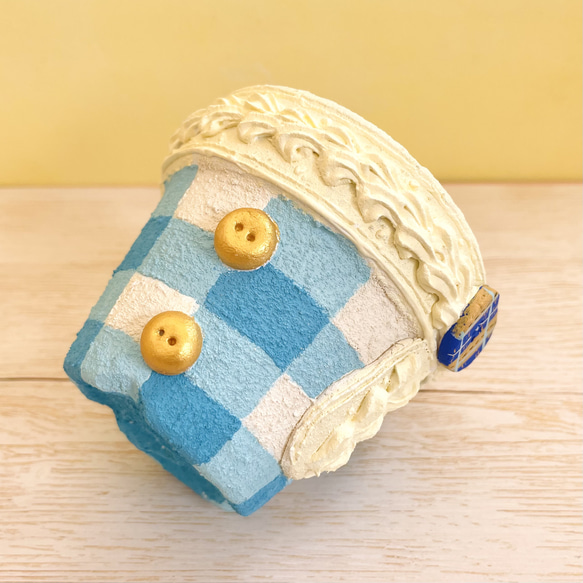 リメイク鉢（マフラー鉢）ブルー❄️水色❄️青❄️リメ鉢 多肉植物に