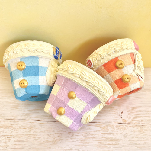 リメイク鉢（マフラー鉢）ブルー❄️水色❄️青❄️リメ鉢 多肉植物に