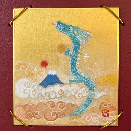 日本画色紙 辰年（龍）お正月 原画 絵画 小さな日本画のお店