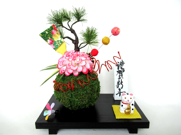 お正月 苔玉飾り 大24-1 その他置物 kisetukazari2 通販 16965714