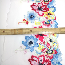 1m 豪華 花柄 刺繍 チュールレース　ハンドメイド　手芸　素材　はぎれ　 4枚目の画像
