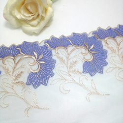 2m 花柄刺繍 チュールレース　ハンドメイド　手芸　素材　はぎれ　 3枚目の画像