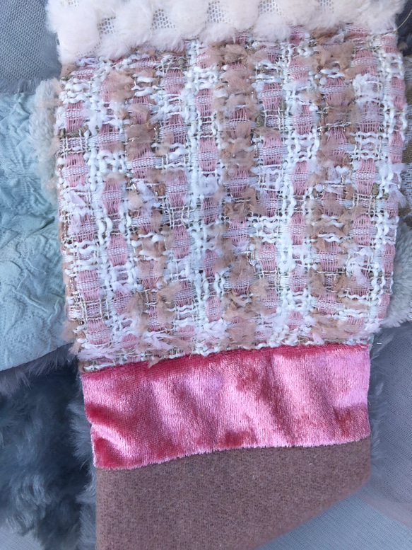3way patchwork muffler pink 5枚目の画像