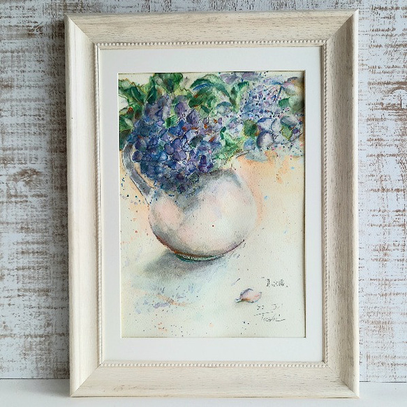 Nさま専用（原画）夏の陽気の中で【SMサイズ／水彩画／#2428】 5da7471495310991121b91436ce37a