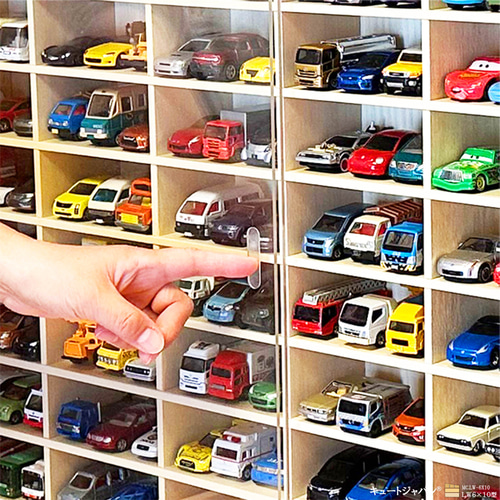 180台収納 アクリル障子付 トミカケース メープル色塗装 日本 180台収納 アクリル障子付 トミカケース メープル色塗装 日本