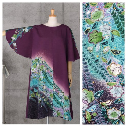 着物リメイク辻ヶ花フリフリチュニック