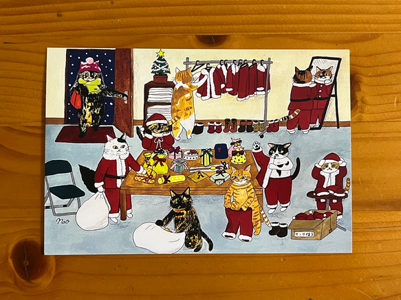 ポストカード 猫たちのクリスマス 3枚目の画像