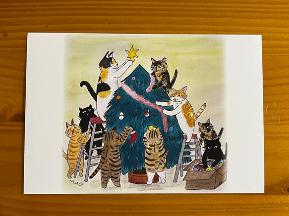 ポストカード 猫たちのクリスマス 5枚目の画像