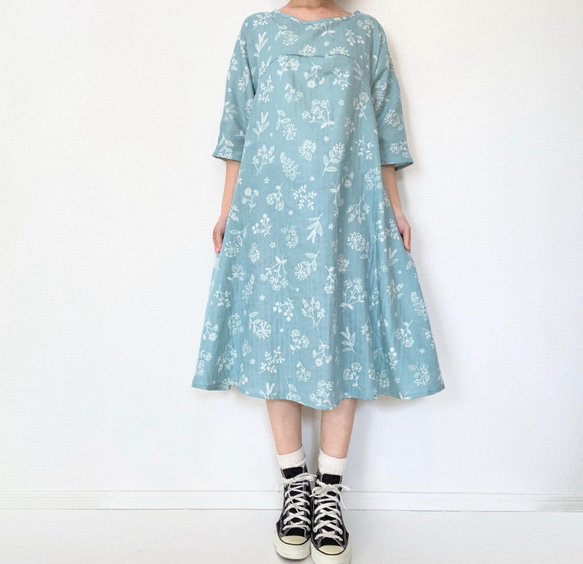 送料無料【新春福袋2024】ウールコートとワンピースセット＊フリーサイズ＊北欧　猫　花柄 19枚目の画像