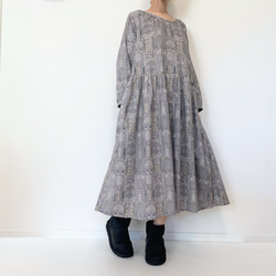 送料無料【新春福袋2024】ウールコートとワンピースセット＊フリーサイズ＊北欧　猫　花柄 7枚目の画像