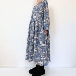 送料無料【新春福袋2024】ウールコートとワンピースセット＊フリーサイズ＊北欧　猫　花柄 6枚目の画像