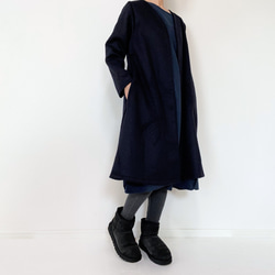 送料無料【新春福袋2024】ウールコートとワンピースセット＊フリーサイズ＊北欧　猫　花柄 3枚目の画像