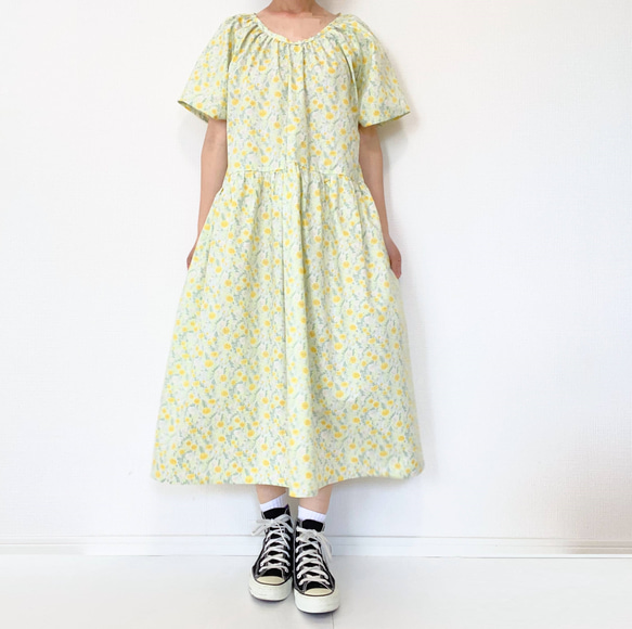 送料無料【新春福袋2024】ウールコートとワンピースセット＊フリーサイズ＊北欧　猫　花柄 12枚目の画像