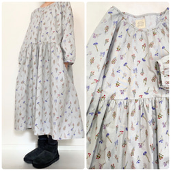 送料無料【新春福袋2024】ウールコートとワンピースセット＊フリーサイズ＊北欧　猫　花柄 18枚目の画像