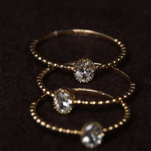 18金 ラボグロウンダイヤモンド リング 指輪 シンプル K18