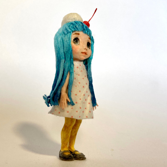 和紙人形 ミニチュアドール 復刻クリームソーダちゃん(BLUE) 8枚目の画像