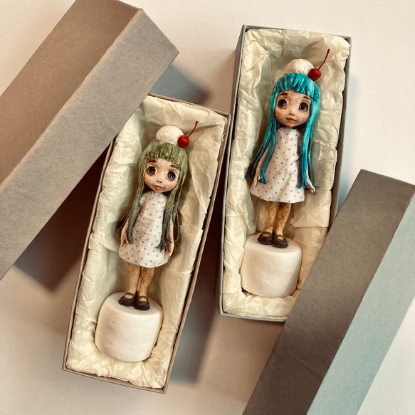 和紙人形 ミニチュアドール 復刻クリームソーダちゃん(BLUE) 11枚目の画像