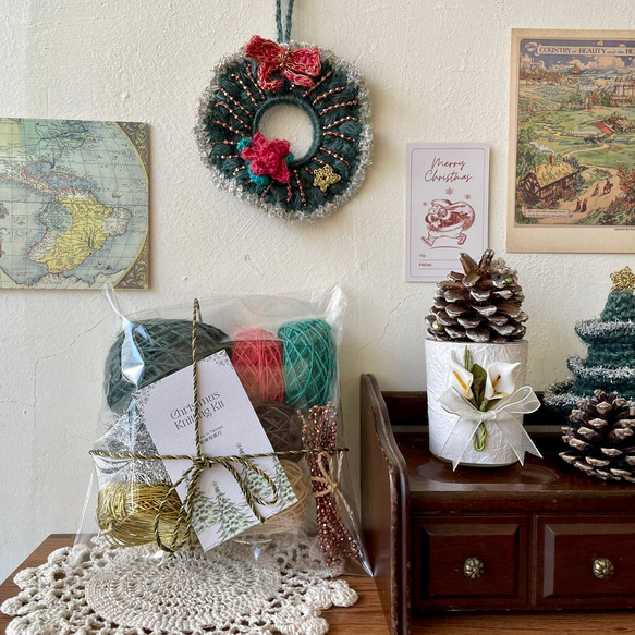 《粒線桔》聖誕花圈DIY編織材料包 第1張的照片
