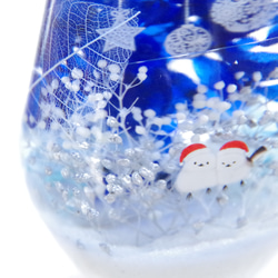 【作りたて！選べるあったかアイテム 】ひみつの森のクリスマス　濃い青に浮かび上がる白銀のカスミ。大人可愛いXmasボトル 7枚目の画像