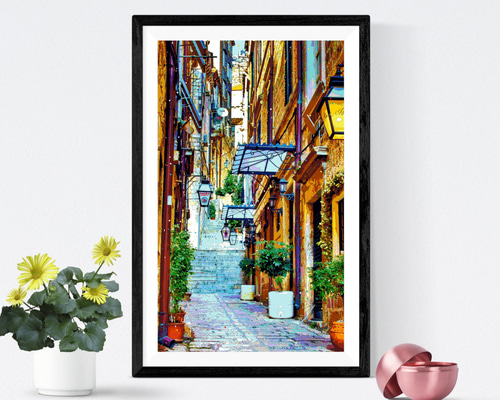 油絵　クロアチア　ドブロブニク　床屋　原画 油絵 クロアチア ドブロブニク 床屋 原画 油絵 クロアチア